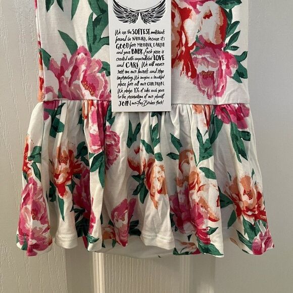 Free Birdees Peonies Twirling Bodysuit Dress Bamboo Girls Size 3-6 Months NWT - Picture 13 of 14